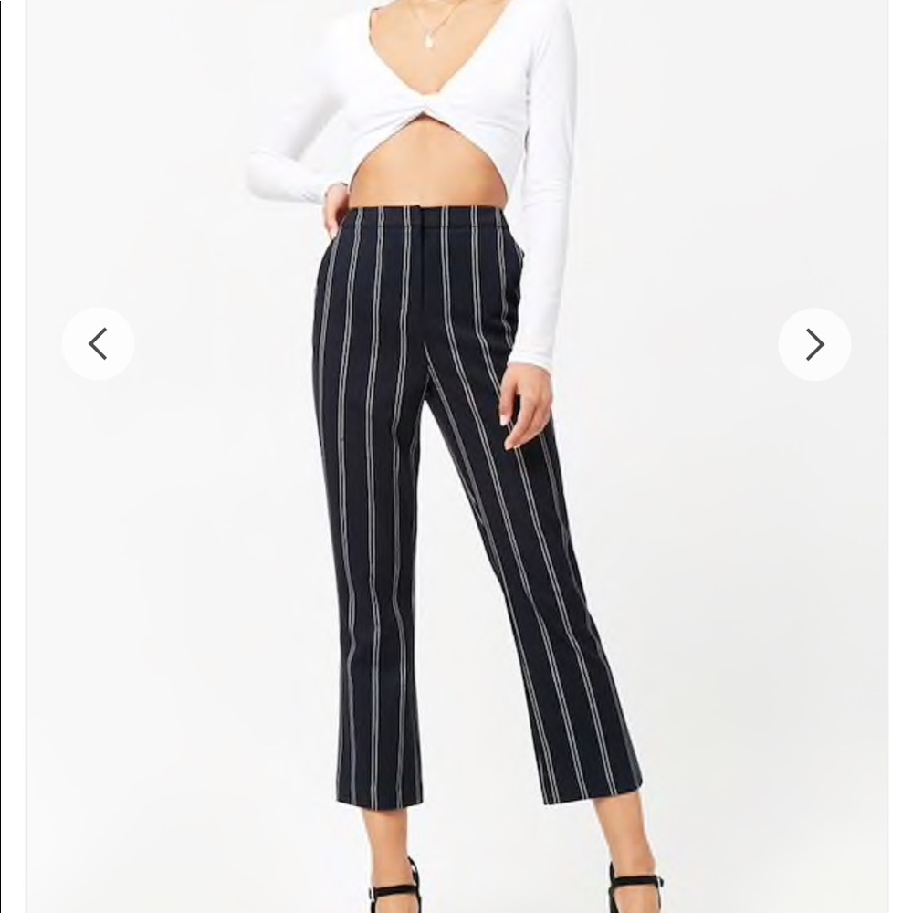 Highwaisted striped trousers